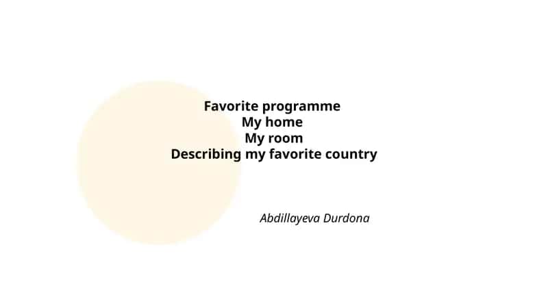 My Favorite Programme 1