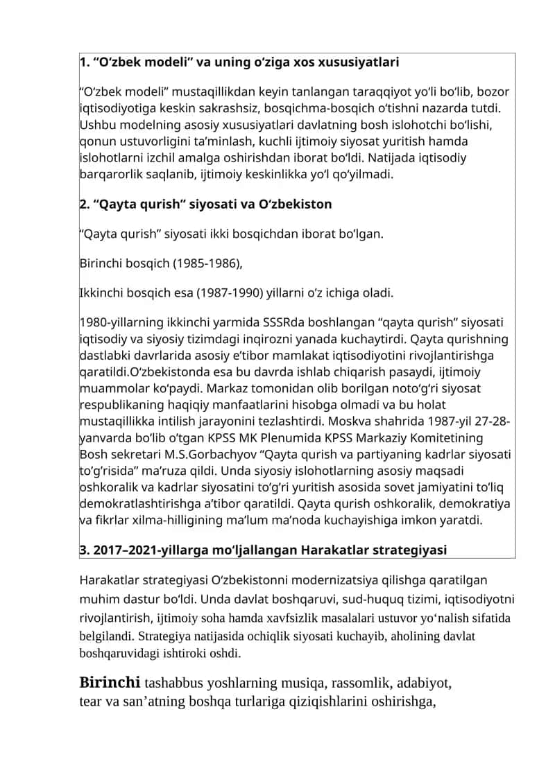 O‘zbek modeli 1