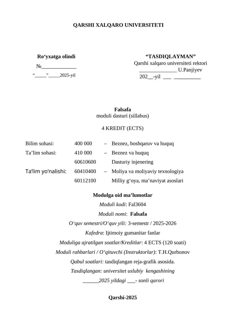 Moduli nomi: Falsafa 1