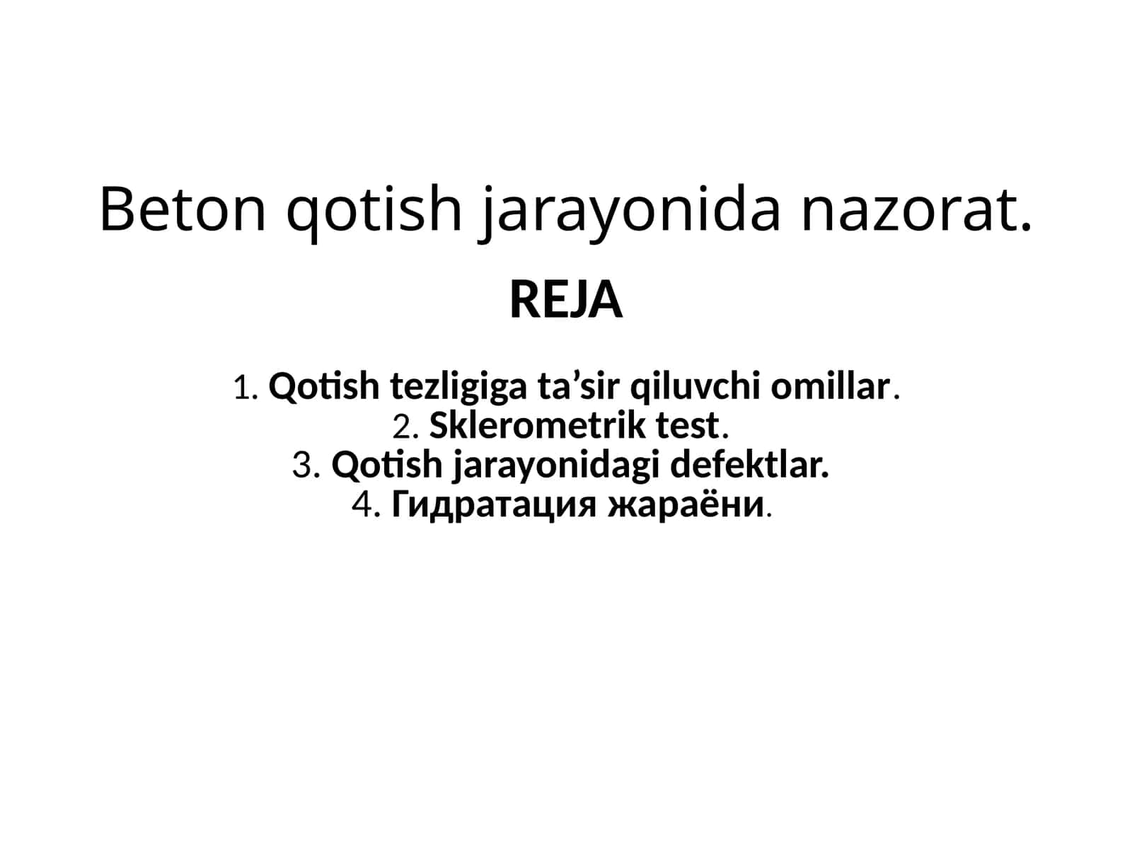 Beton qotish jarayonidan azorat 1