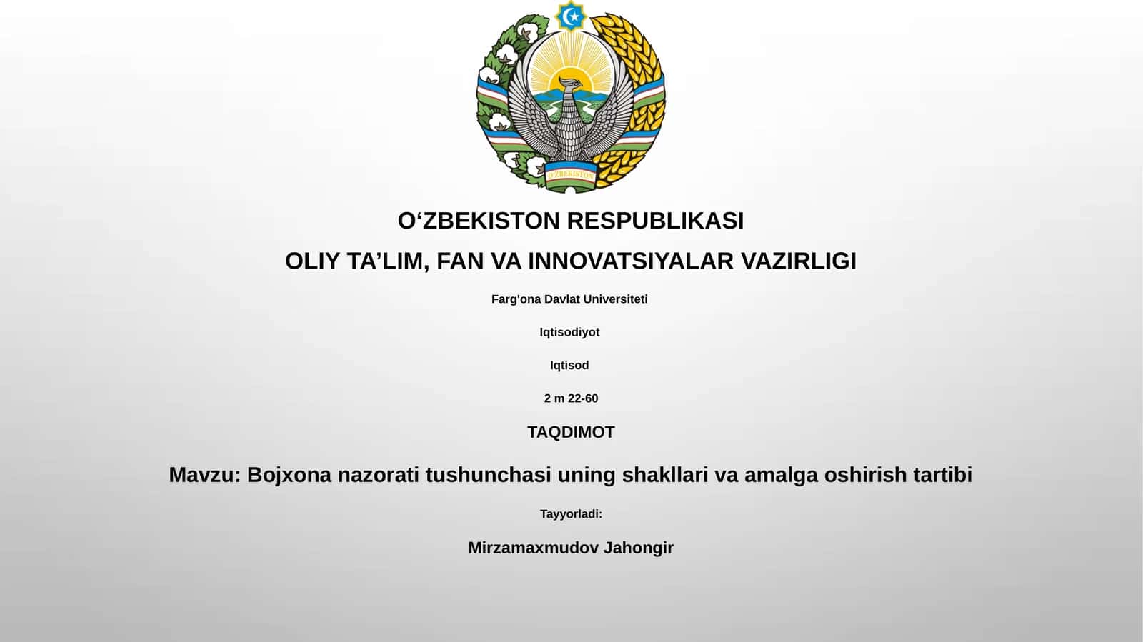 Bojxona nazorati tushunchasi uning shakllari va amalga oshirish tartibi 1