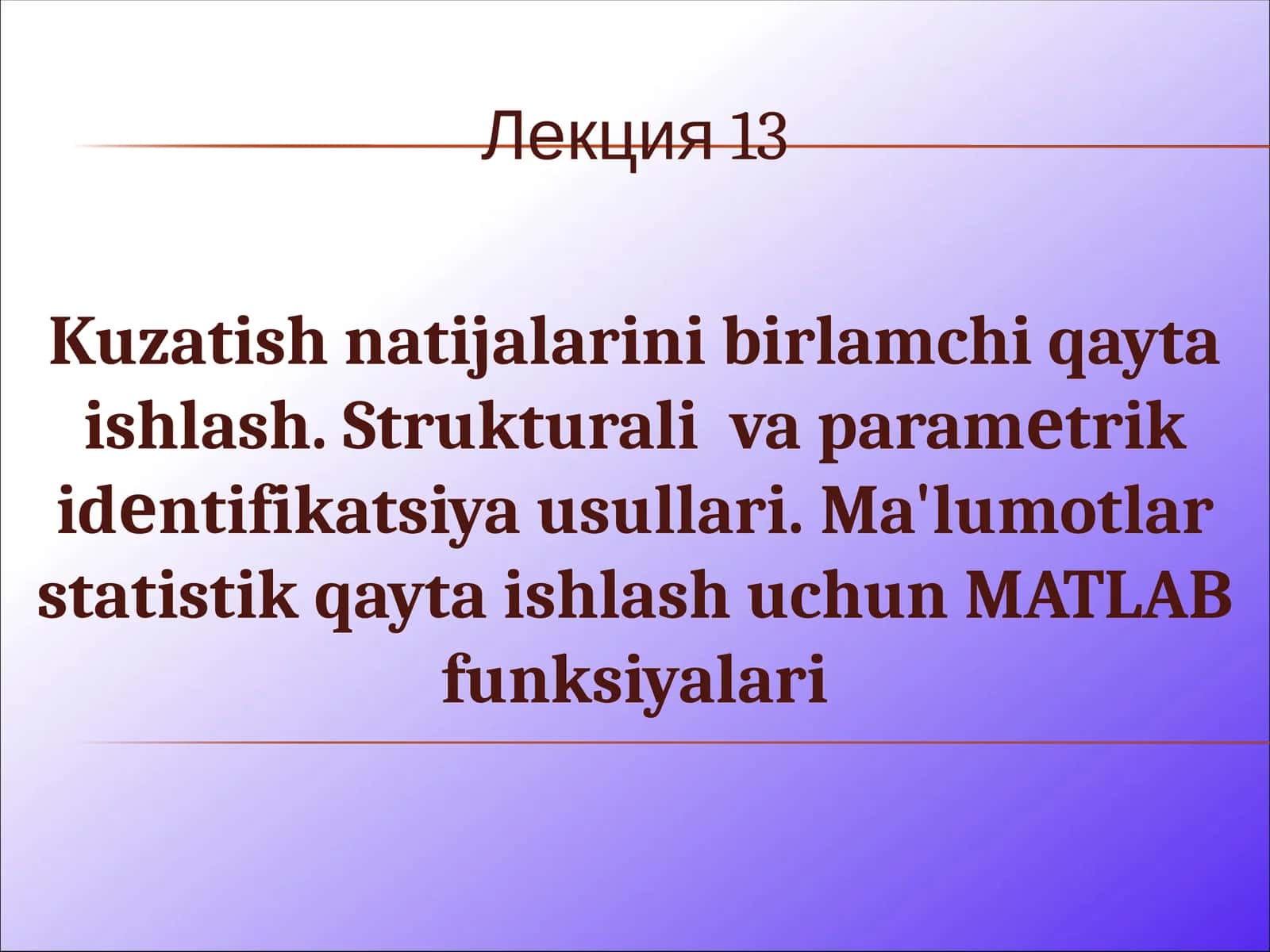 Ma'lumotlarni Statistik Qayta Ishlash 1