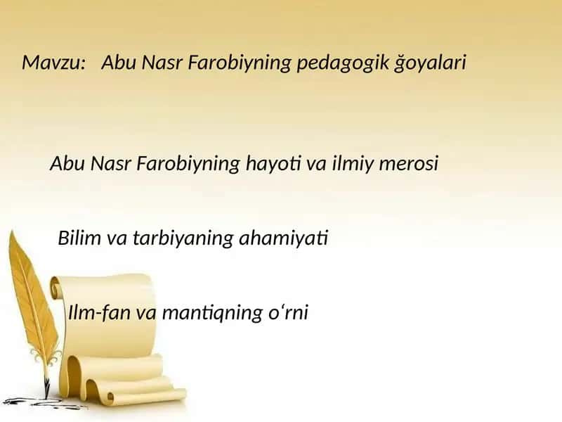 Abu Nasr Farobiyning pedagogik ğoyalari 1
