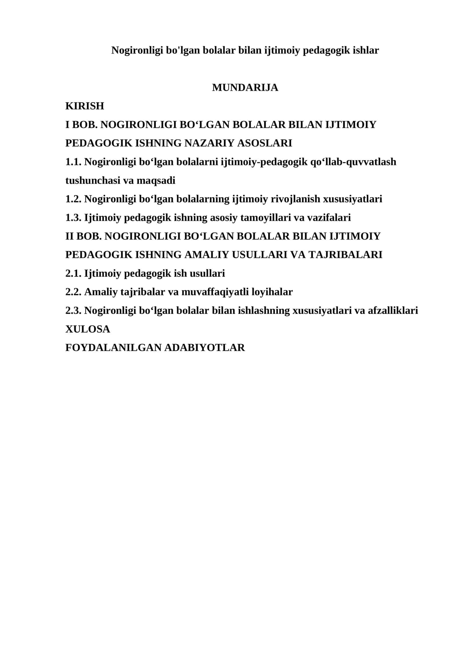 Nogironligi bo'lgan bolalar bilan ijtimoiy pedagogik ishlar 1