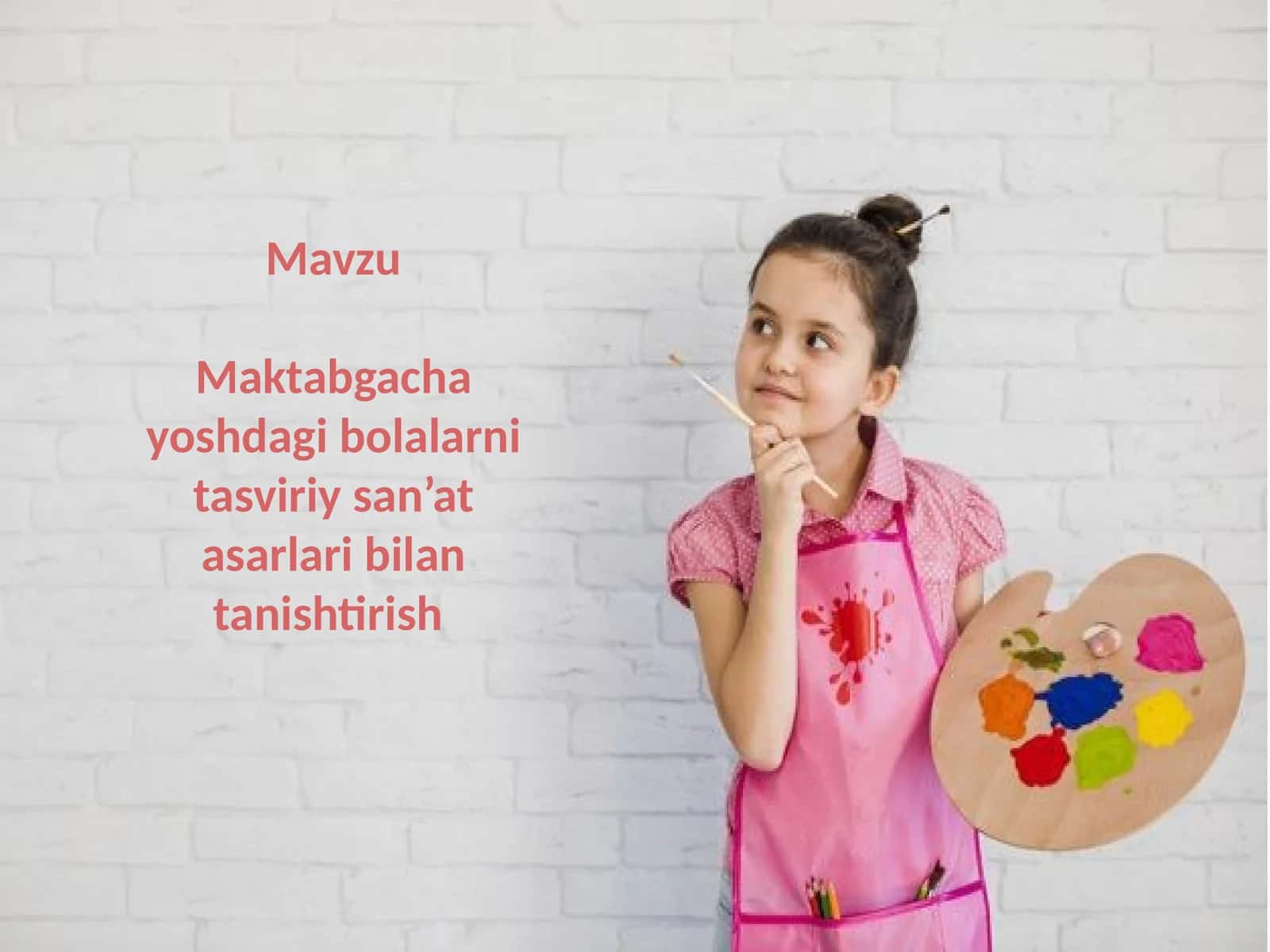 Maktabgacha yoshdagibolalarnitasviriysan’atasarlari bilantanishtirish 1
