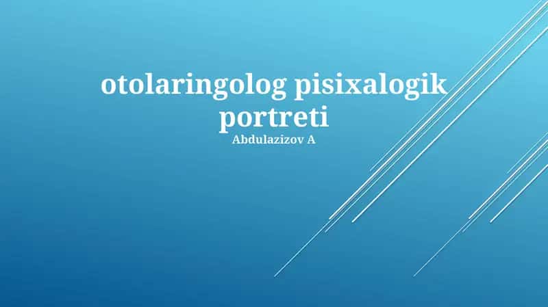 Otolaringolog Pisixalogik Portreti 1