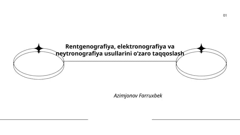 Rentgenografiya, elektronografiya va neytronografiya usullarini oʻzaro taqqoslash 1