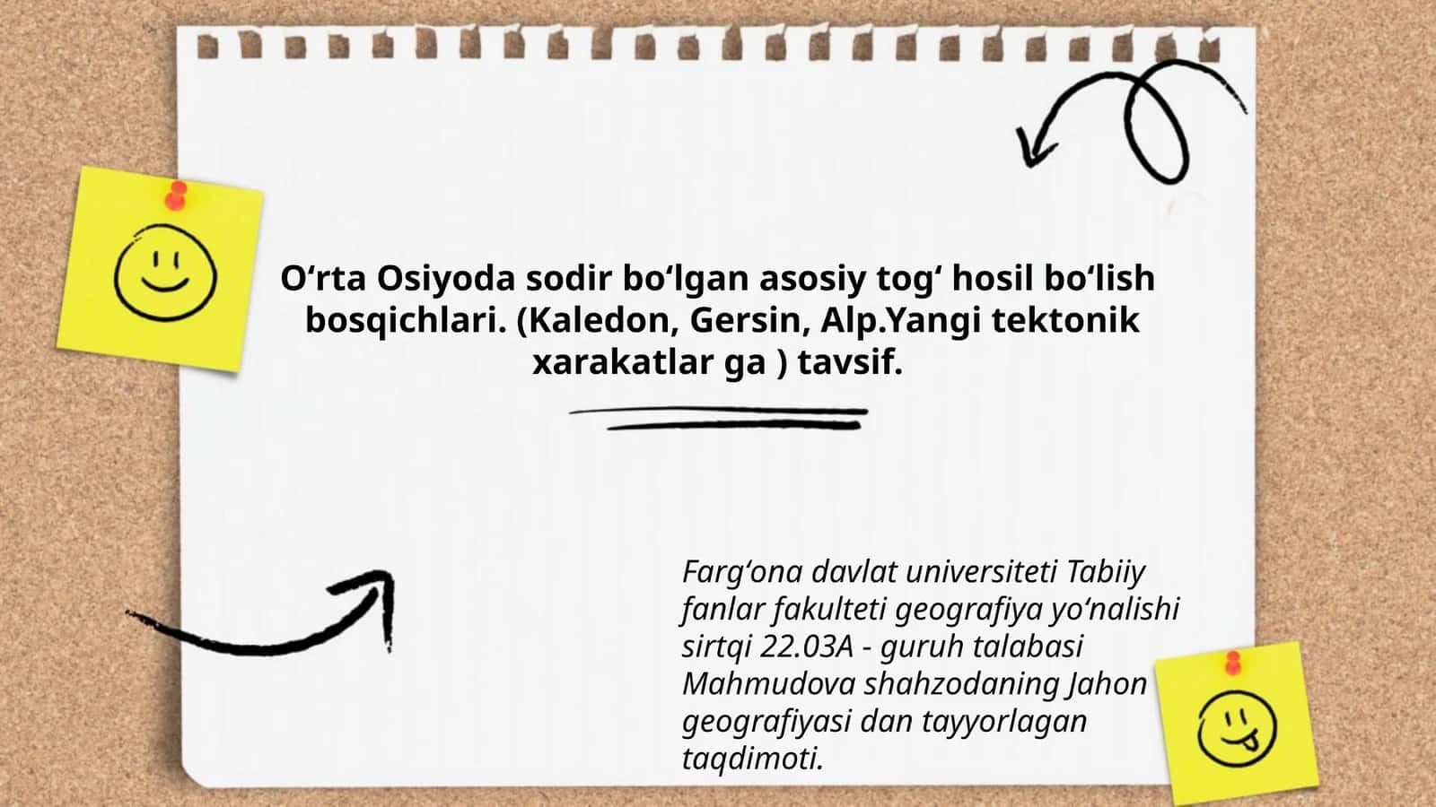 Jahon geografiyasi dan tayyorlagan taqdimoti 1
