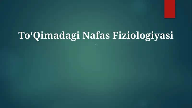 ToʻQimadagi Nafas Fiziologiyasi 1