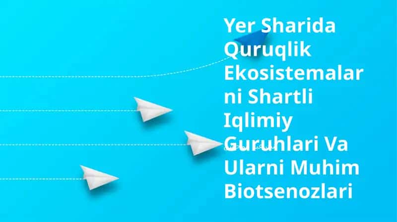 Yer Sharida Quruqlik Ekosistemalarni Shartli Iqlimiy Guruhlari Va Ularni Muhim Biotsenozlari 1