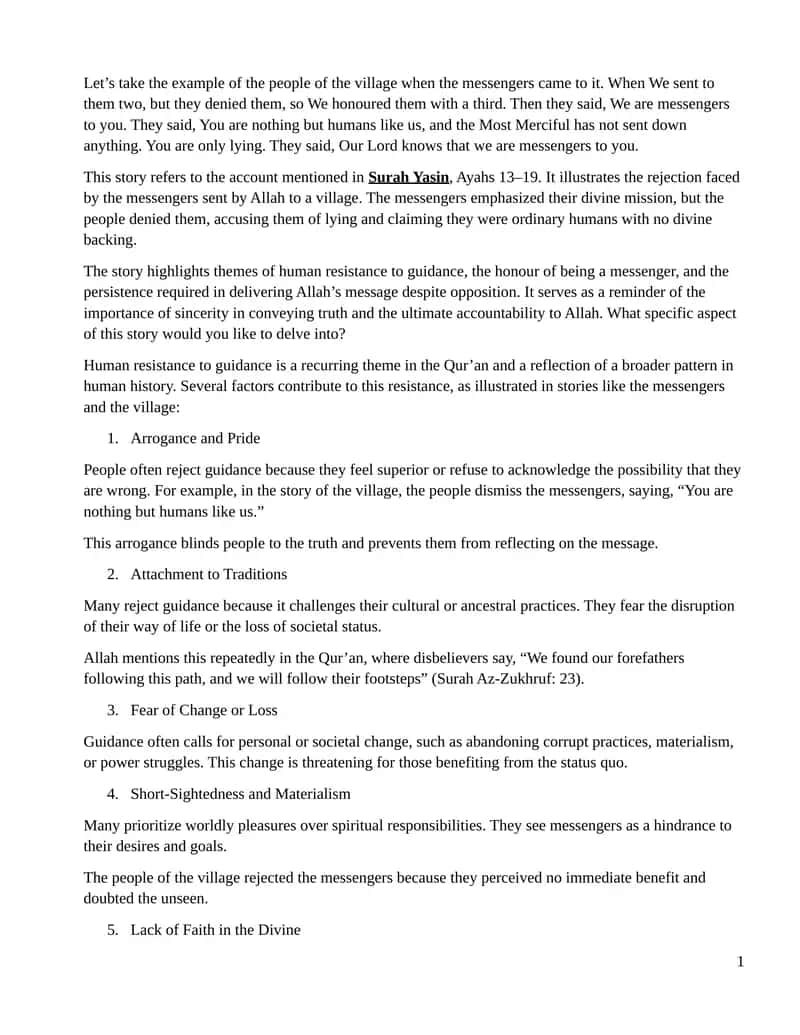 Messengers to the Village 1