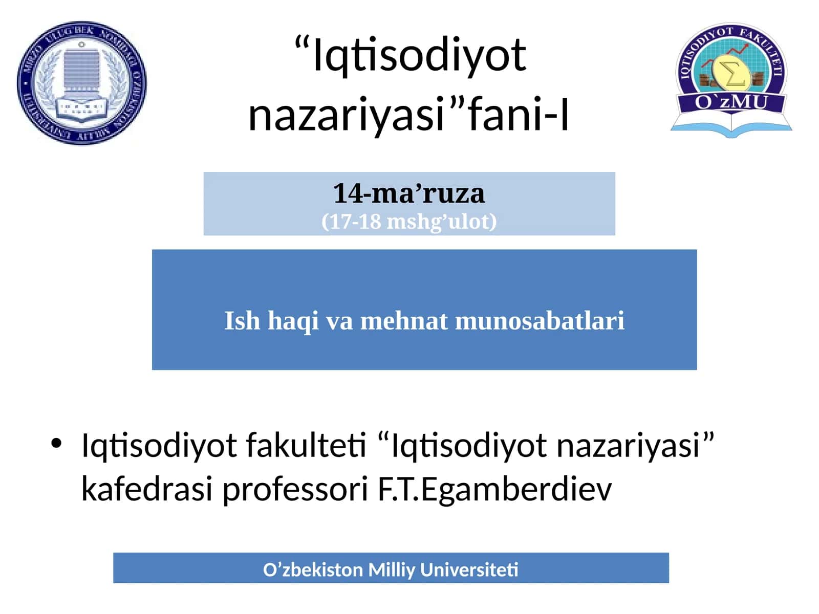Iqtisodiyot nazariyasi 1