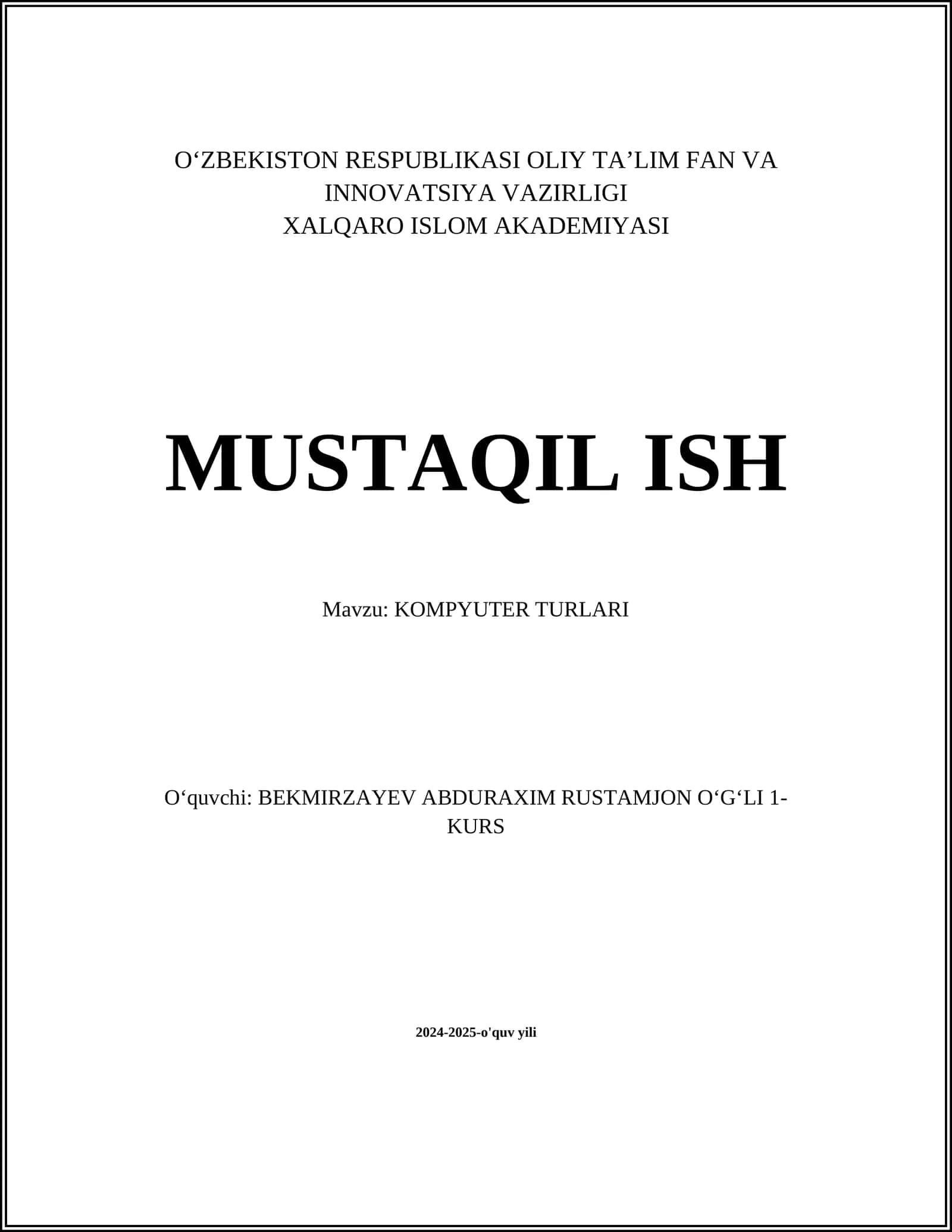 KOMPYUTER TURLARI 1