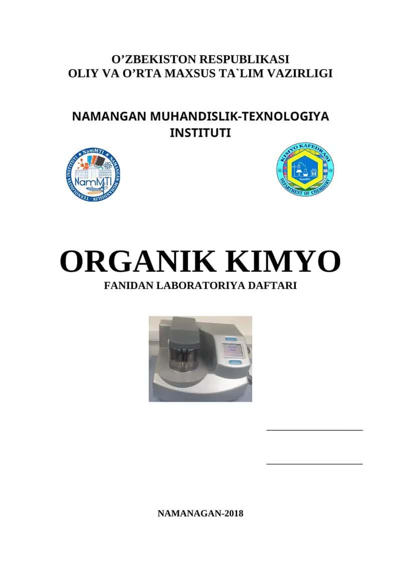 Uslubiy ko’rsatma "Kimyo" 1