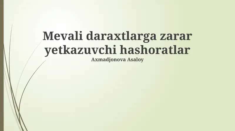 Mevali daraxtlarga zarar yetkazuvchi hashoratlar 1