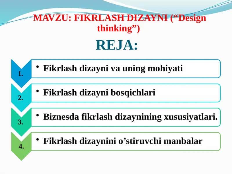 Fikrlash Dizayni (“Design thinking”) 1