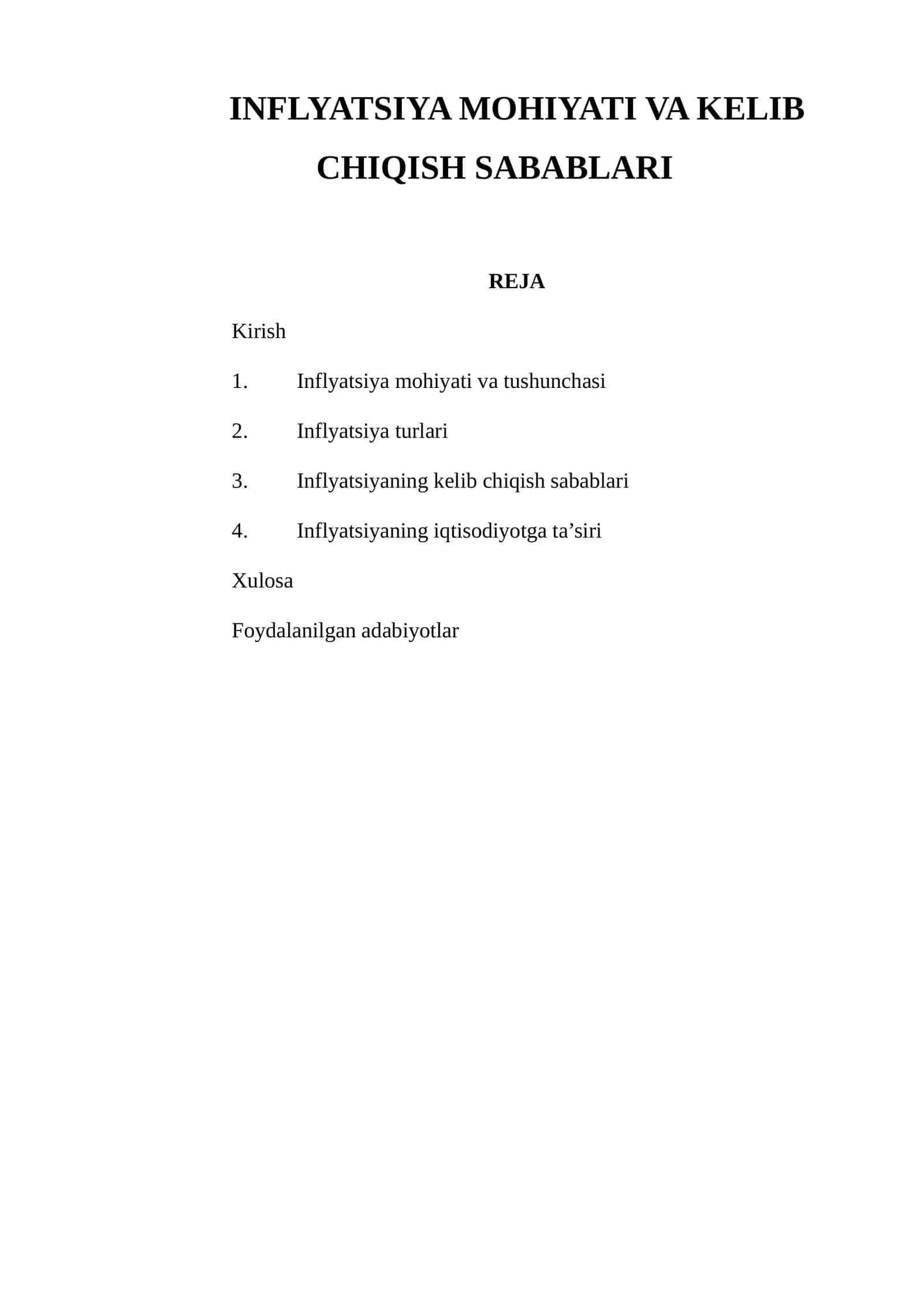 INFLYATSIYA MOHIYATI VA KELIB CHIQISH SABABLARI 1