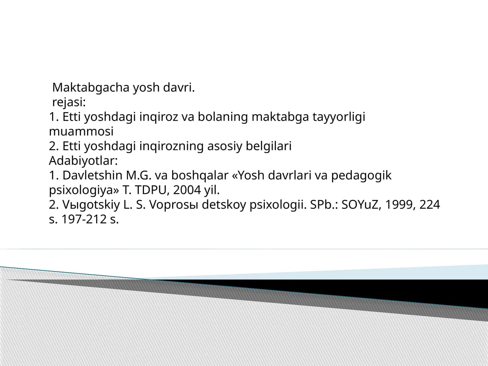 Maktabgacha yosh davri 1