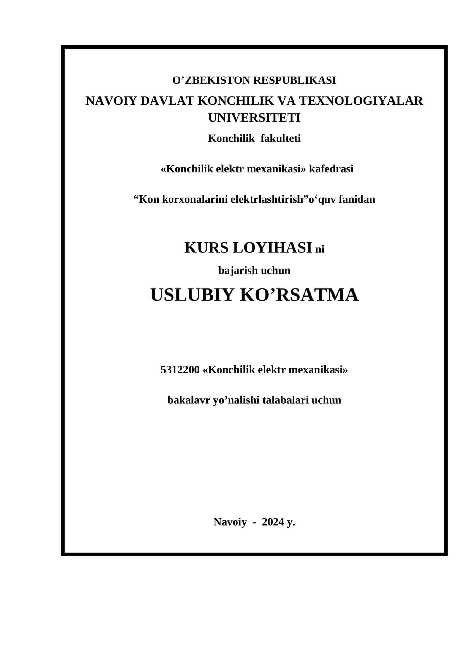 KONCHILIK ELEKTR MEXANIKASI 1