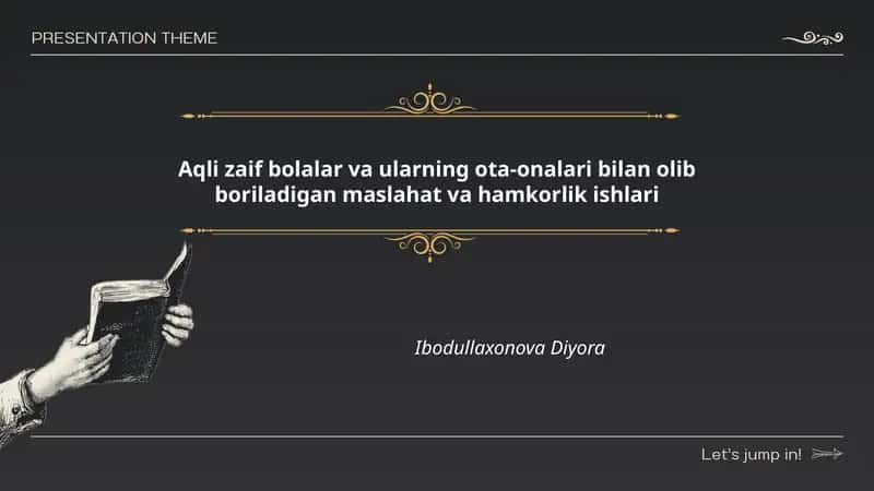 Aqli zaif bolalar va ularning ota-onalari bilan olib boriladigan maslahat va hamkorlik ishlari 1