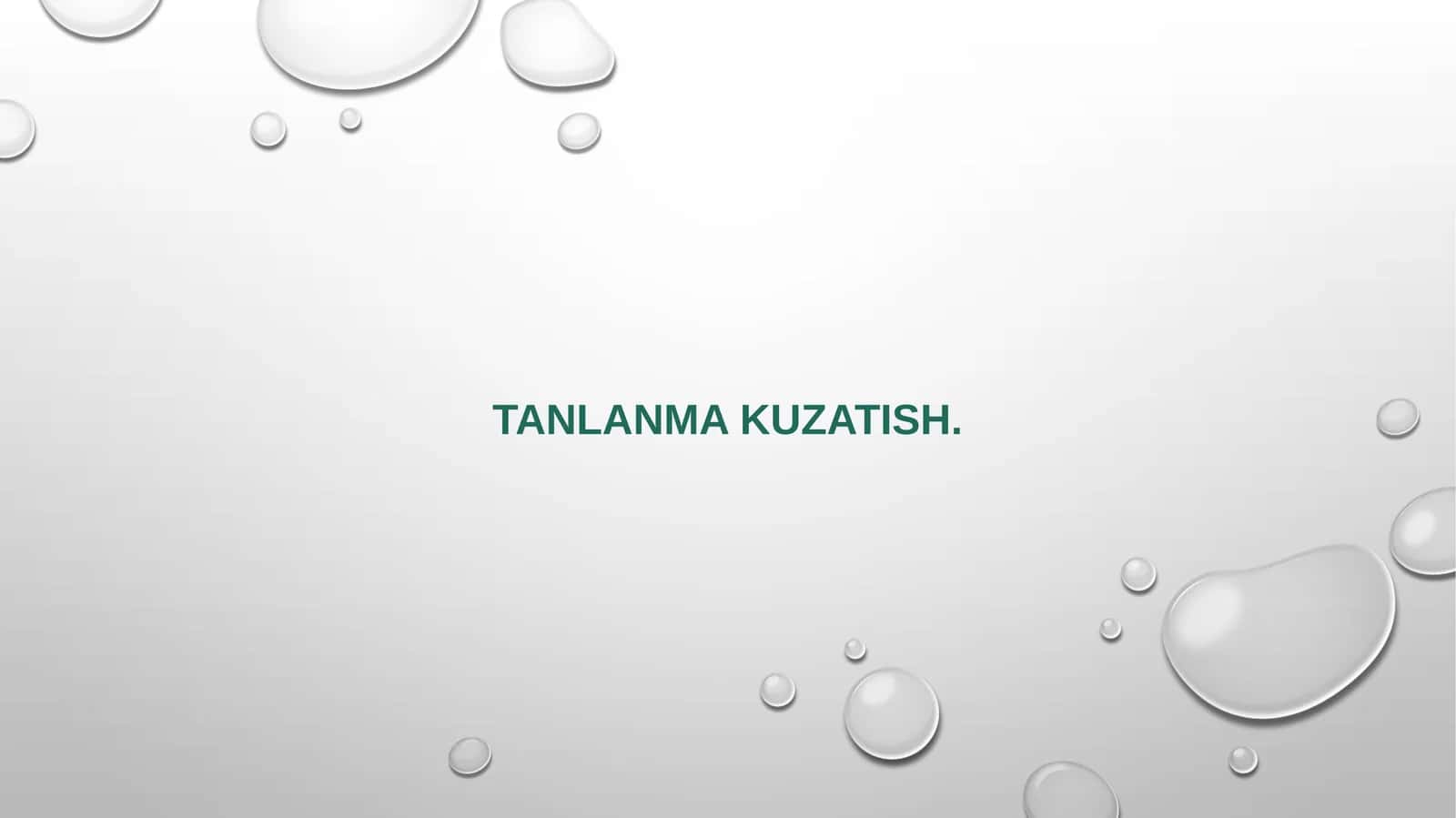 tanlanma kuzatish 1