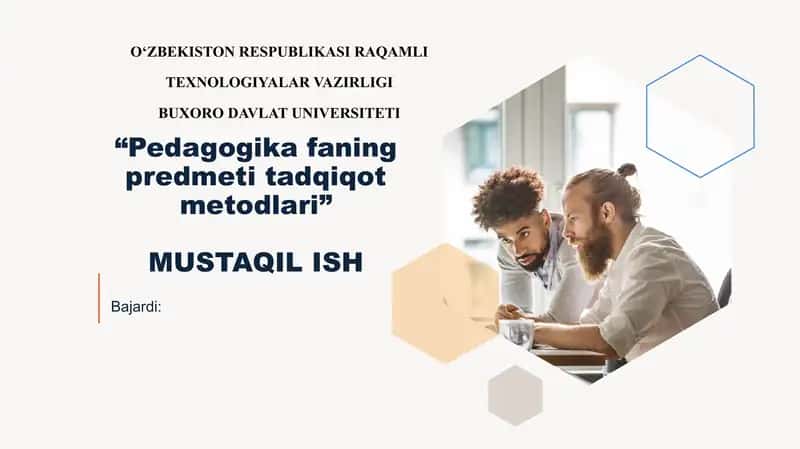Pedagogika faning predmeti tadqiqot metodlari 1