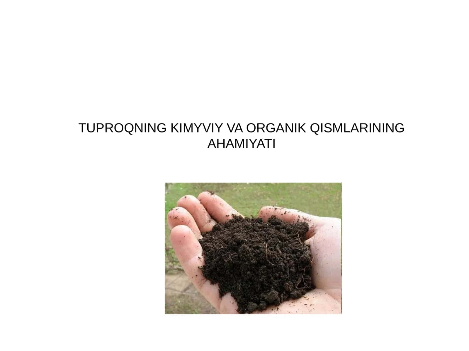 TUPROQNING KIMYVIY VA ORGANIK QISMLARINING AHAMIYATI 1