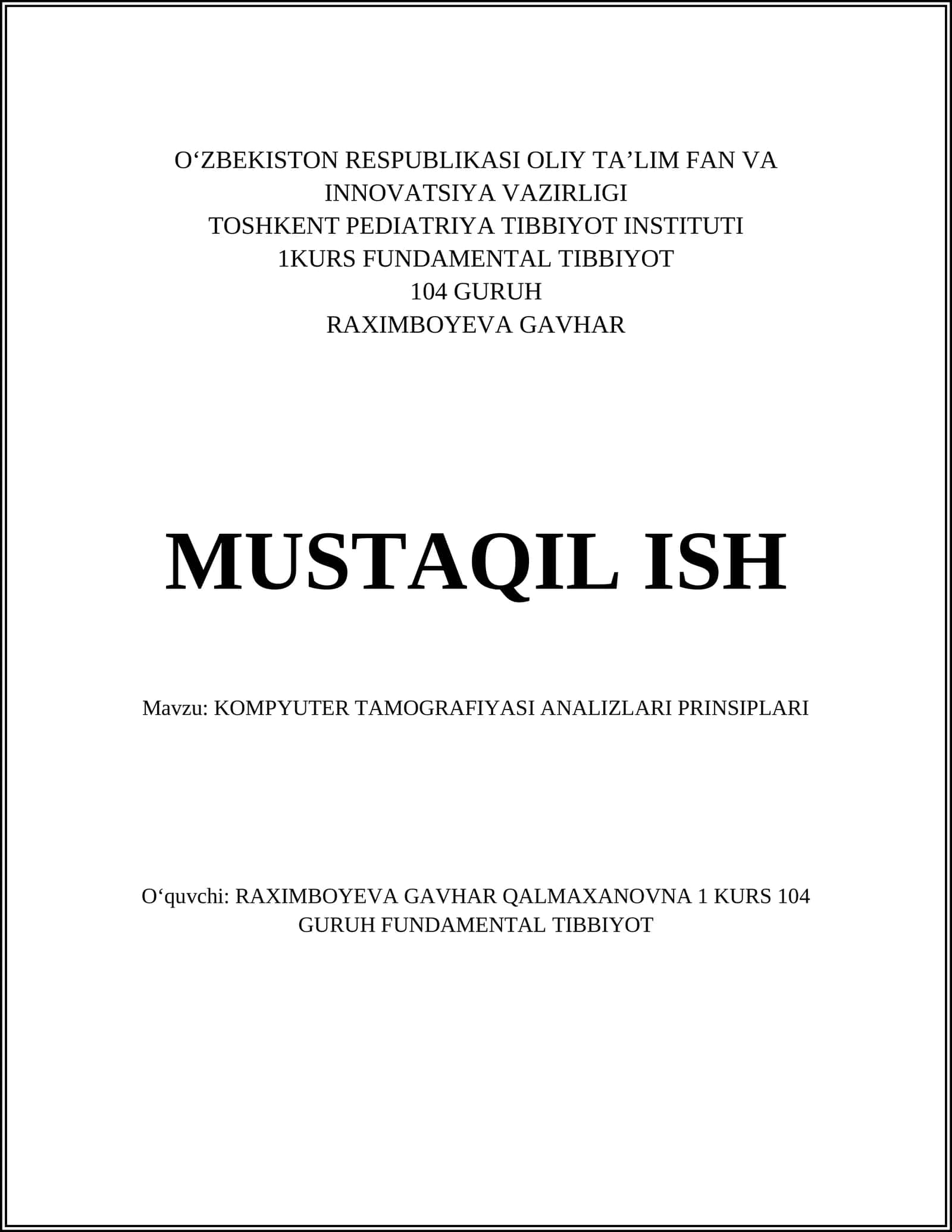KOMPYUTER TOMOGRAFIYASI ANALIZLARI PRINSIPLARI 1