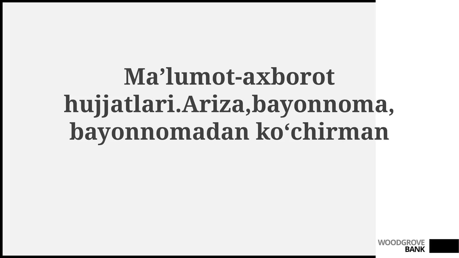 Axborot va ma'lumotnoma hujjatlari 1