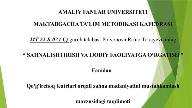 Qo'g'irchoq teatrlari orqali sahna madaniyatini mustahkamlash 1