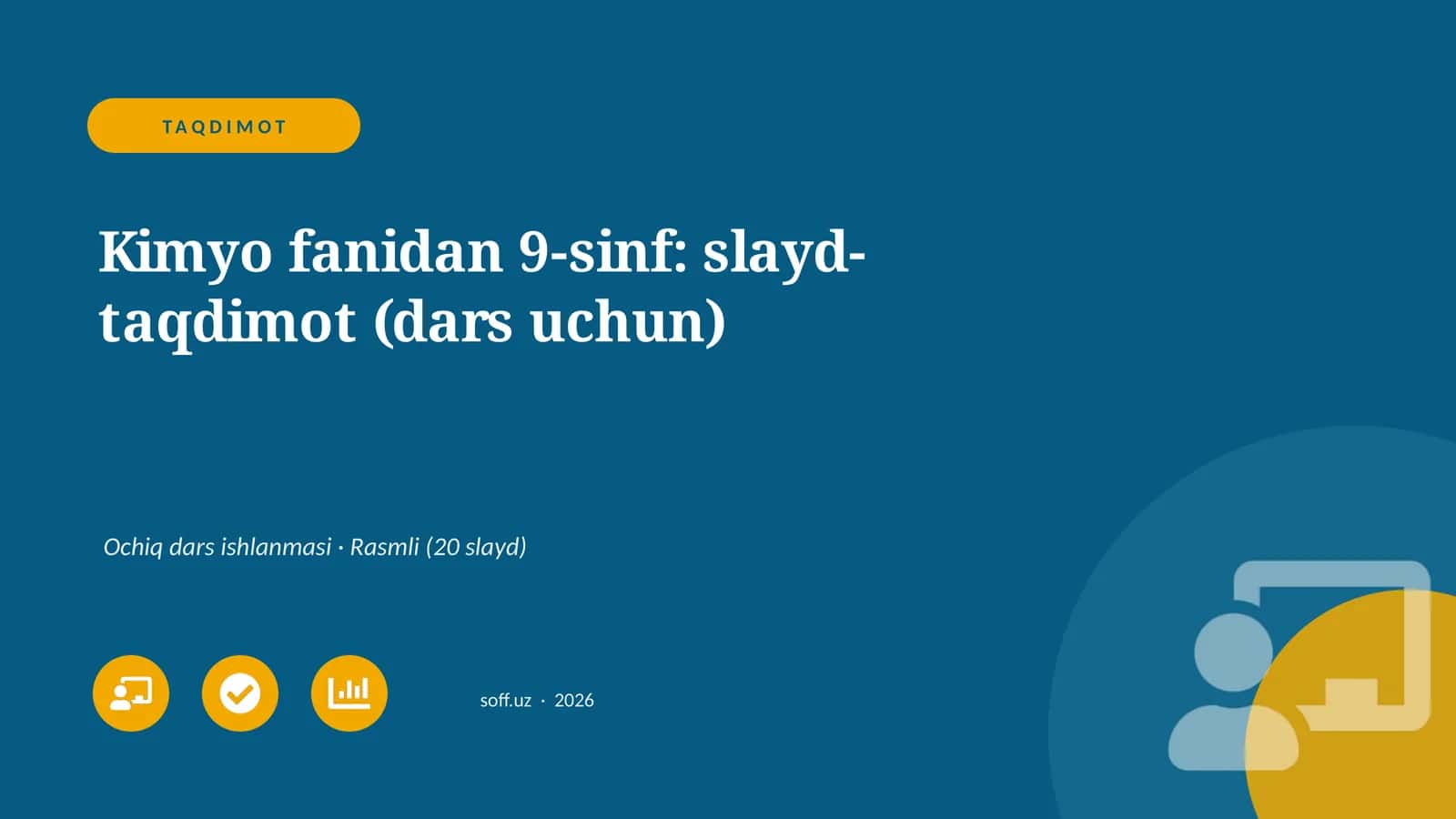 Kimyo fanidan 9-sinf: slayd-taqdimot (dars uchun) 1