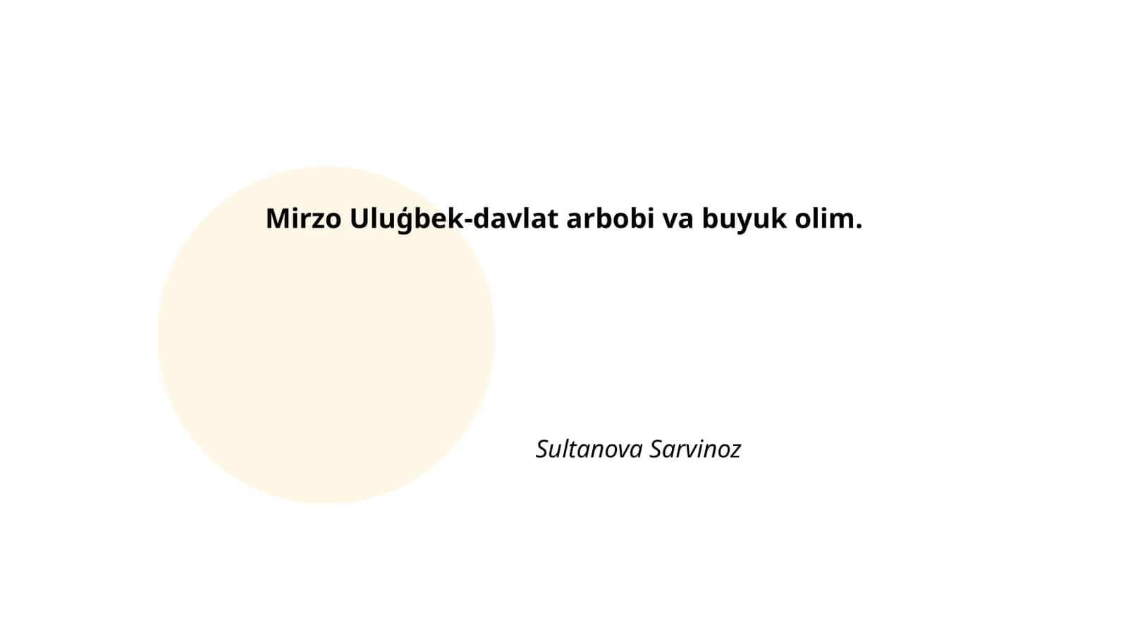 Mirzo Ulug'bek 1