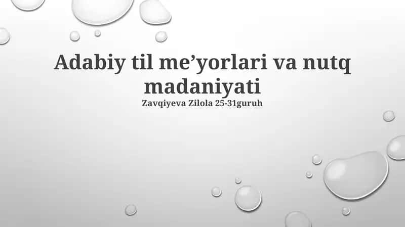 Adabiy til meʼyorlari va nutq madaniyati 1
