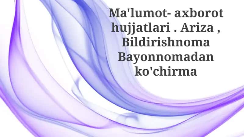 Ma'lumot va axborot hujjatlari 1