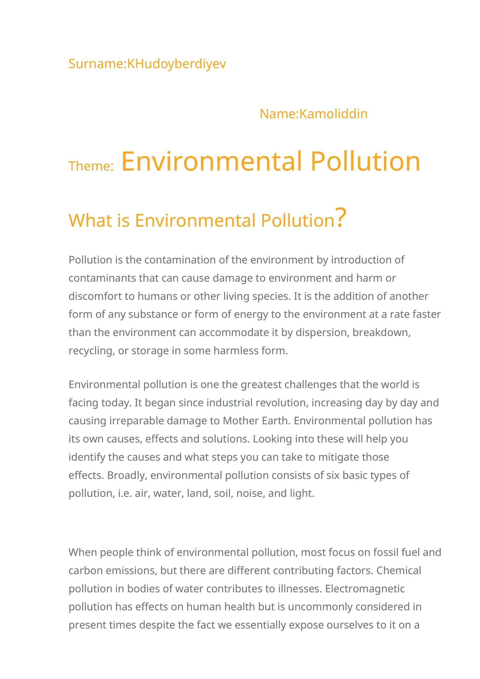 Environmental Pollution 1
