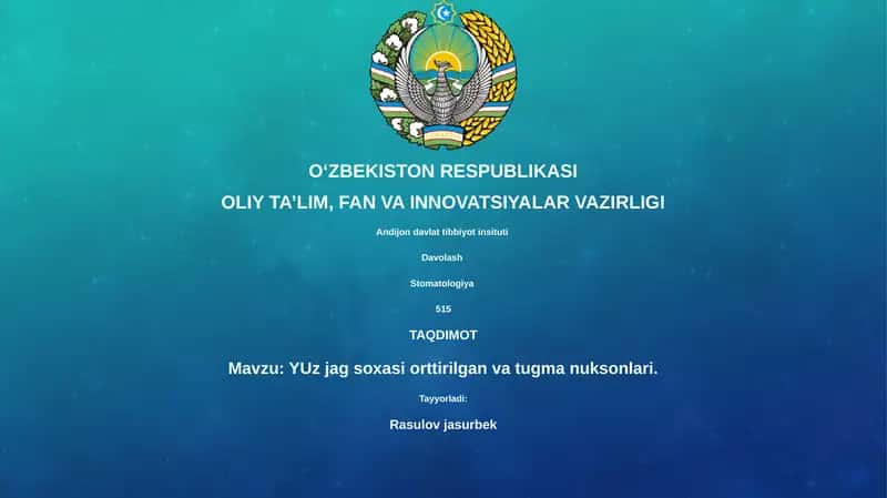YUz jag soxasi orttirilgan va tugma nuksonlari 1