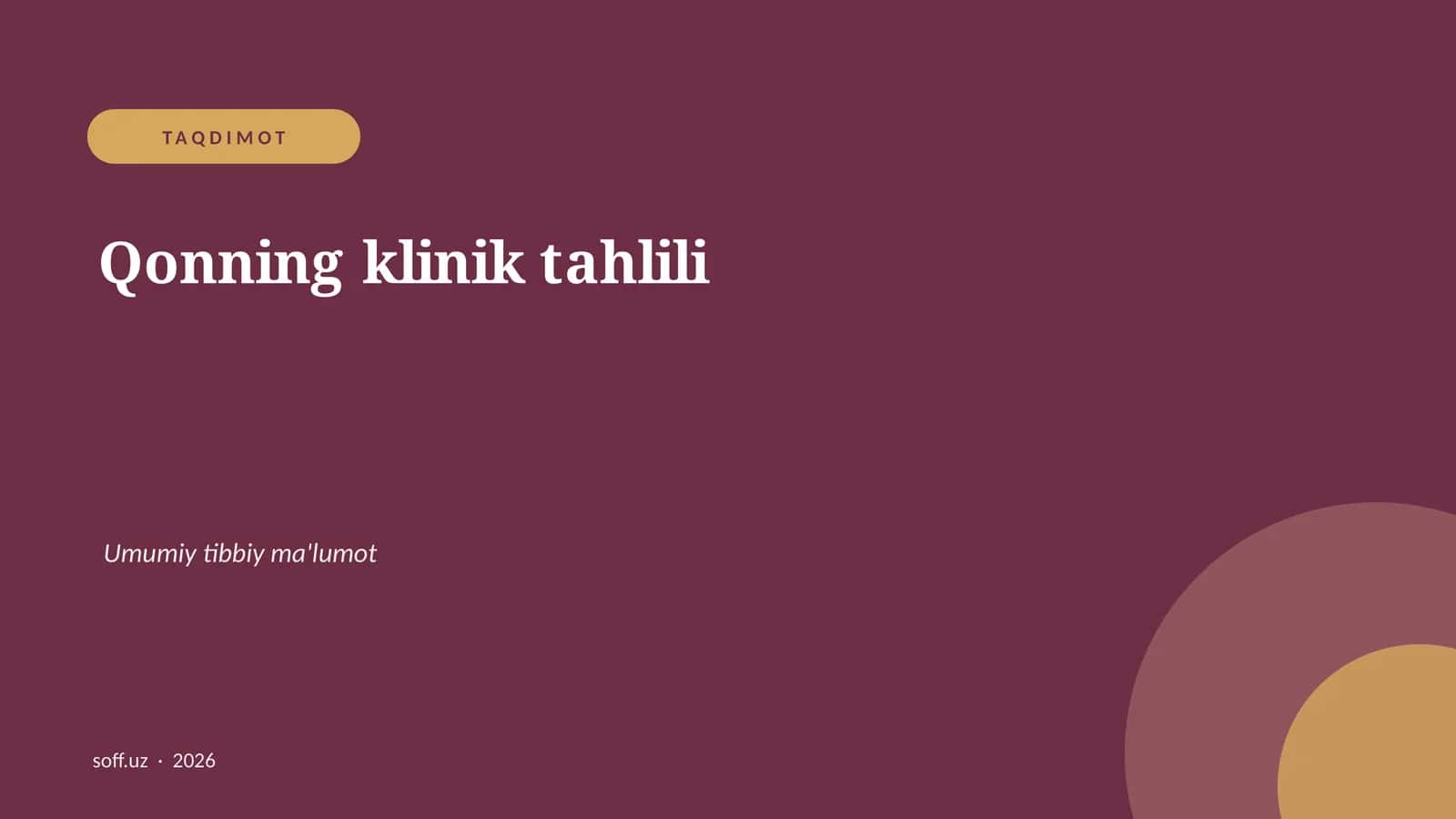 Qonning klinik tahlili 1