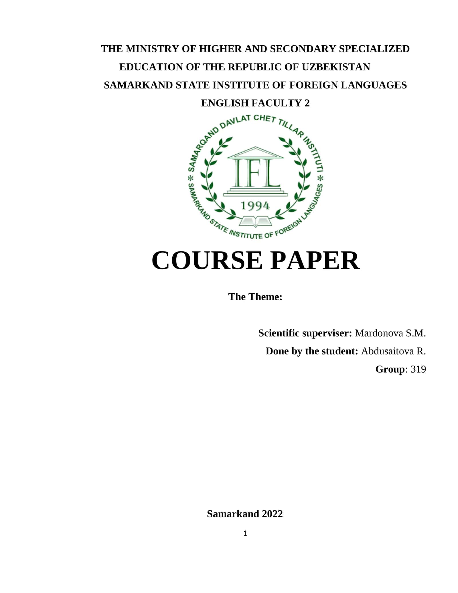 Cours paper on Teaching Writing Methods 1