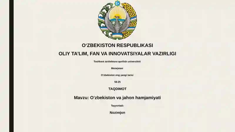 Oʻzbekiston eng yangi tarixi