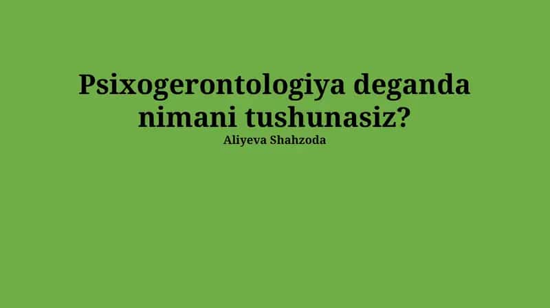 Psixogerontologiya 1