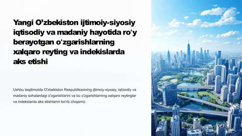 Yangi o'zbekistonda ijtimoiy-siyosiy iqtisodiy va madaniy hayotida ro'y berayotgan o'zgarishlar 1