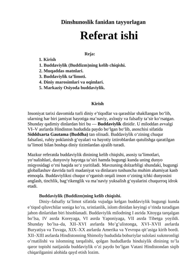 Buddaviylik ta’limoti 1