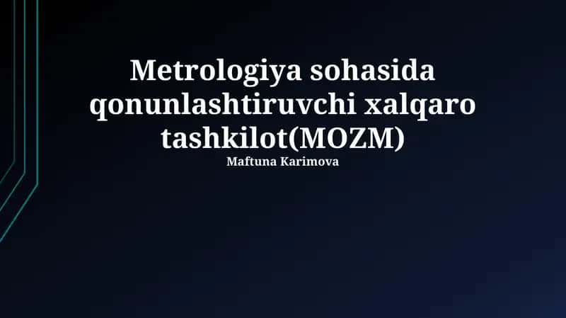 O'lchov huquqi xalqaro tashkiloti (OIML) 1