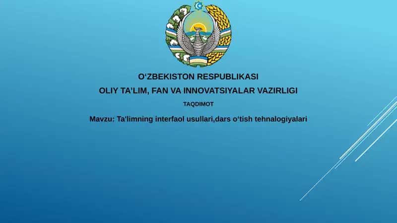 Ta'limning interfaol usullari va darsoʻt ishtehnalogiyalari 1