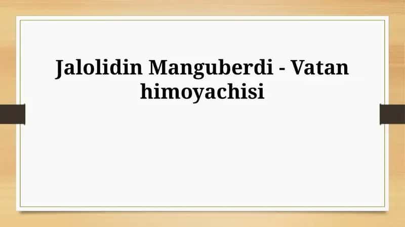 Jaloliddin Manguberdi - Vatan himoyachisi 1