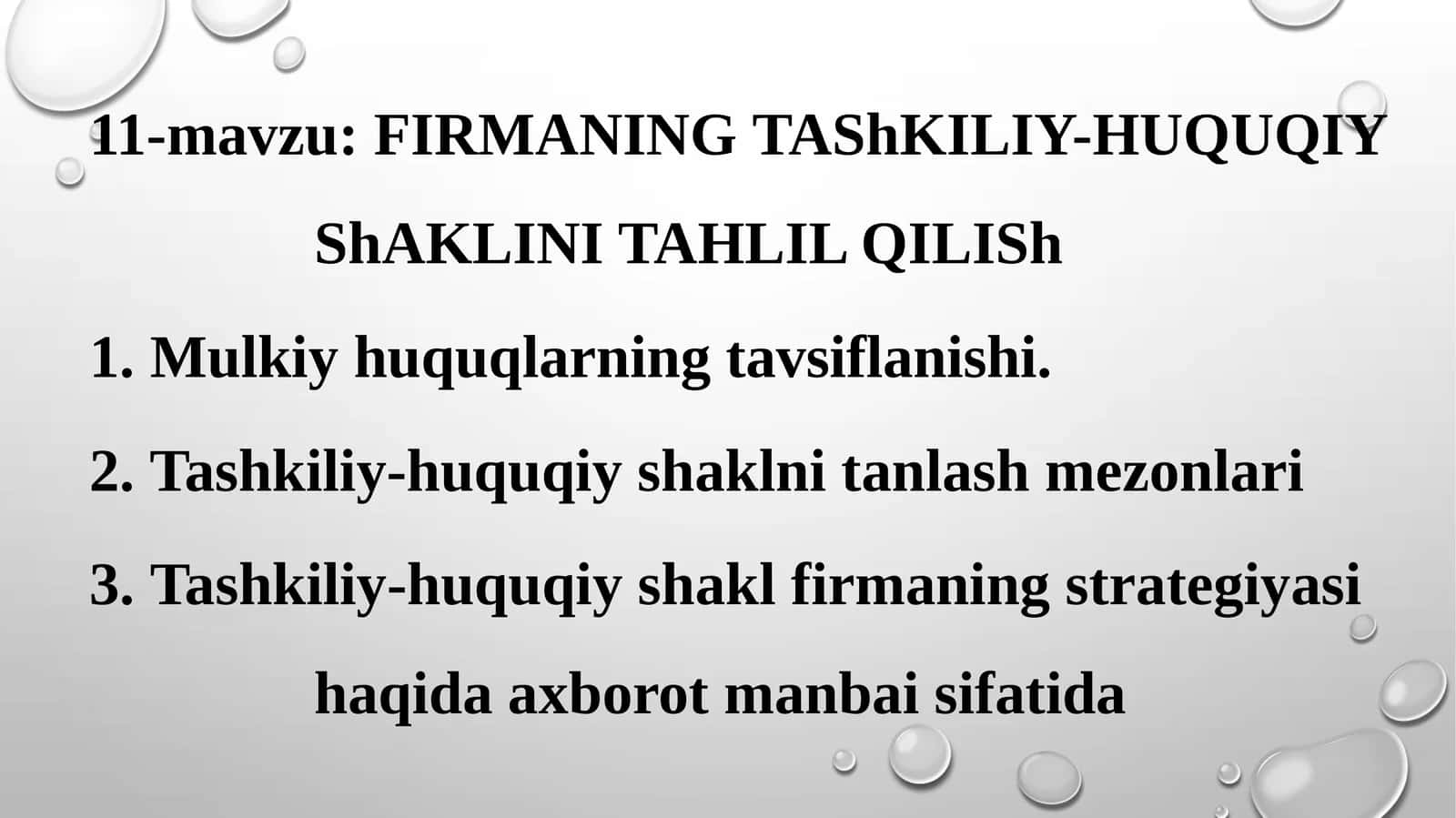 FIRMANING TAʼSHKILLY-HUQUQIY SHAKLINI TAHLIL QILISH 1