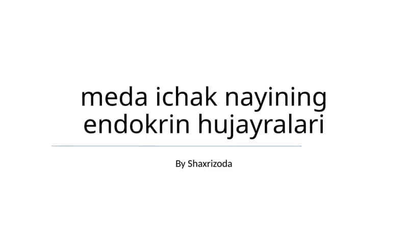Ichak endokrin hujayralari 1