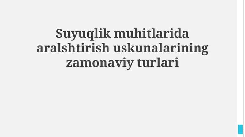 Aralashtirish uskunalarining turlari 1