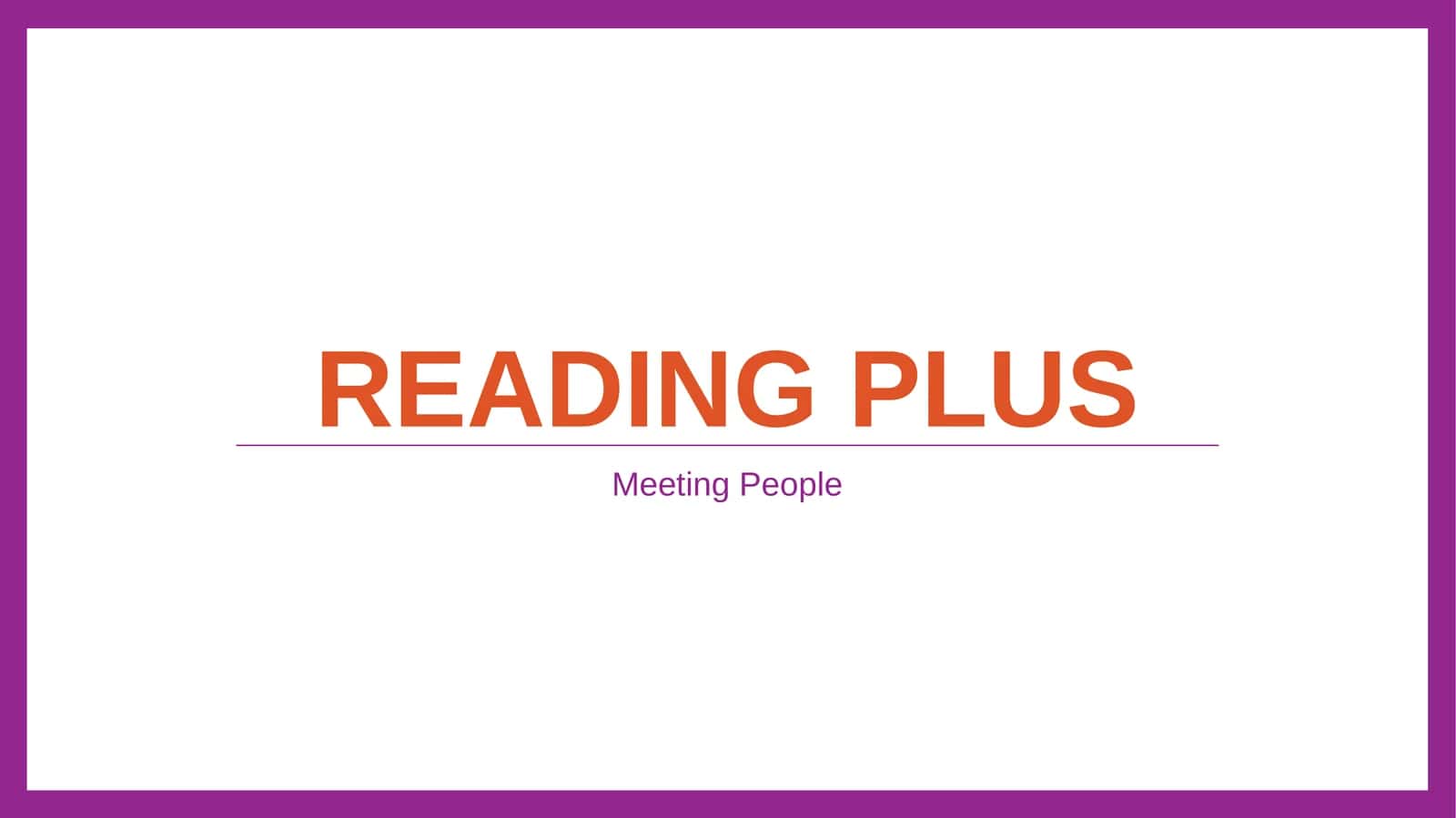 Reading plus 1