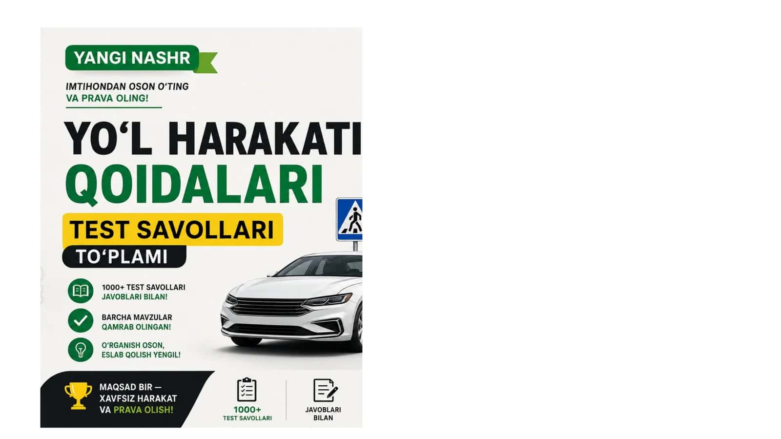 Avtotest qoidalari test savollari to‘plami 1